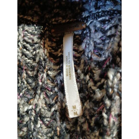 Free People Sweater Size Medium Ribbed Knit Asymmetrical Zipper Moto Jacket - Picture 5 of 10